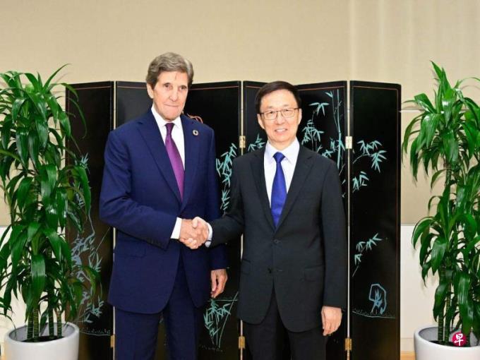克里与韩正会谈 呼吁中国提高减排雄心
