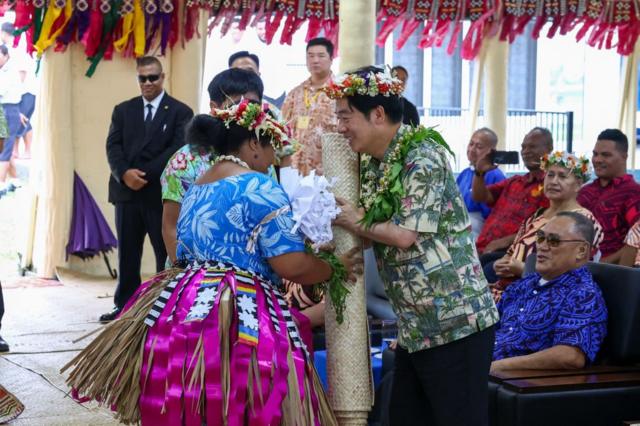 台湾总统赖清德出访南太平洋邦交国,12月4日摄于吐瓦鲁(Tuvalu,图瓦卢)