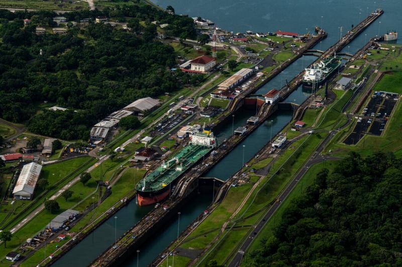 运河的加勒比海入海口附近的加通水闸,摄于今年早些时候。