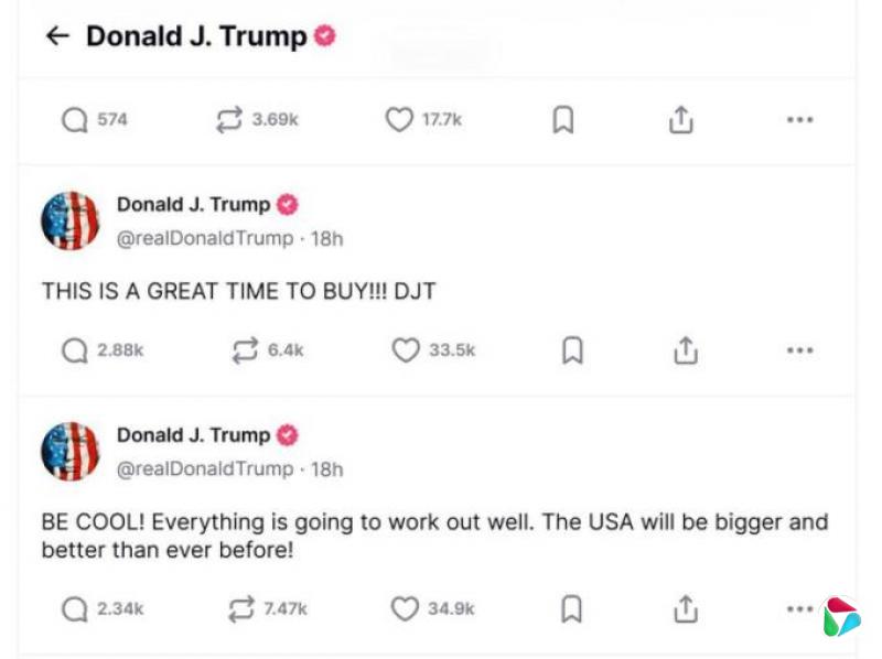 暂缓关税前吁买入股票 特朗普受质疑图操纵市场