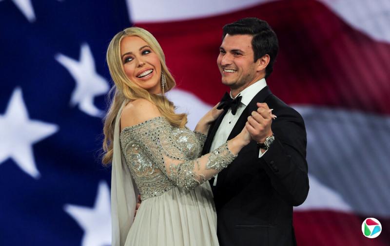 迈克尔·布洛斯和妻子蒂芙尼·特朗普出席了1月在华盛顿举行的特朗普第二任期就职典礼的“自由舞会”。