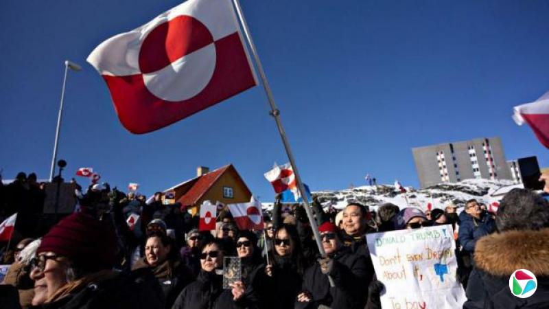 2025年3月,格陵兰美国领事馆外的抗议活动