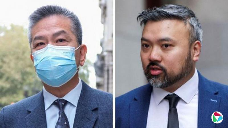 案件中的两名被告袁松彪(左)及卫志梁(右)