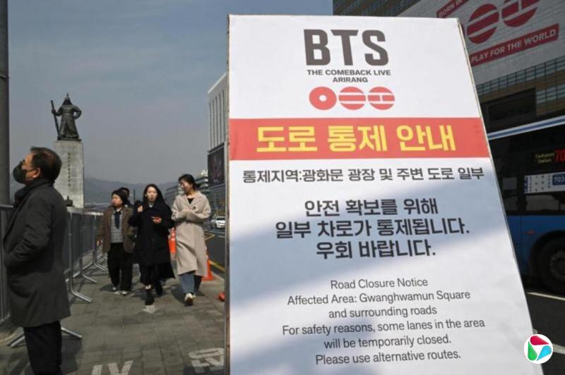 BTS光化门回归演出在即 韩国上调警戒级别