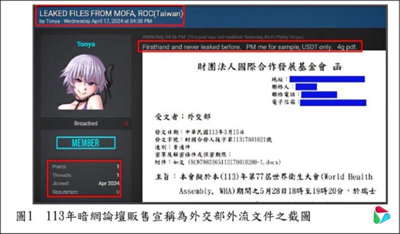 台监察报告指外交部13份文件外泄在暗网被兜售