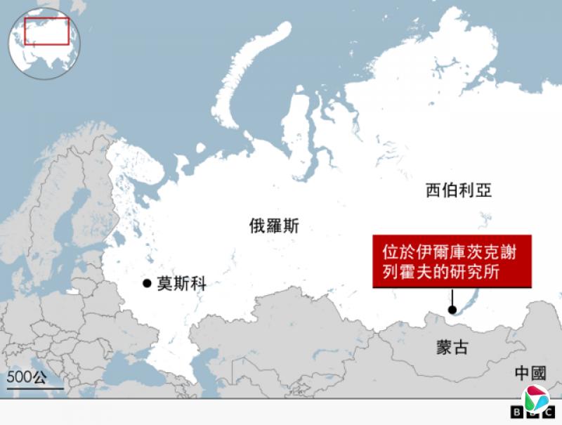 地图:疑似泄漏鼠疫的俄罗斯西伯利亚研究所位置